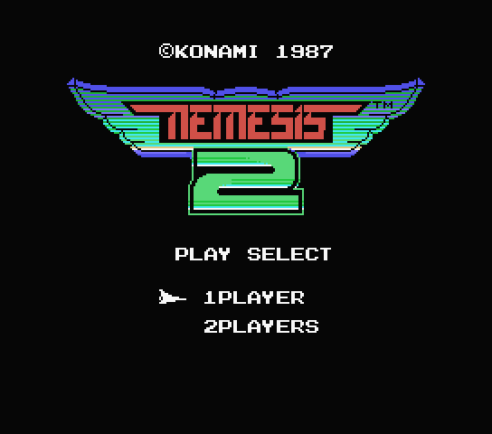 Nemesis 2 title screen for MSX